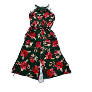MAGGY LONDON Women's Jumpsuit Floral Tropical Hawaiian Haltered  Size 4 Dress